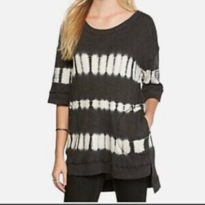 We The Free Womens Ribbed Knit Tunic Top Size XS Pockets Boho Oversized Hippie